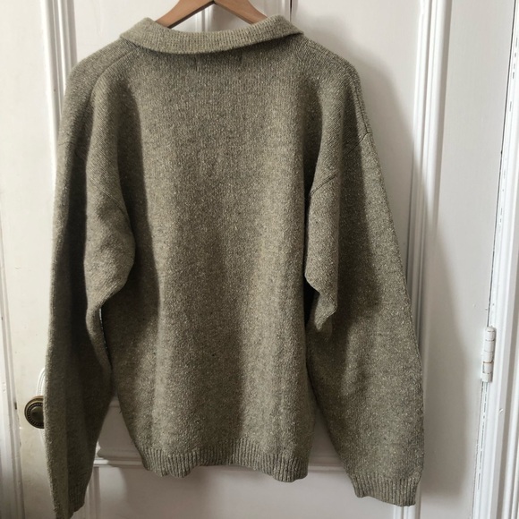 Garoche Vintage Men's Tan Argyle Quarter Botton Sweater Medium - Picture 7 of 10